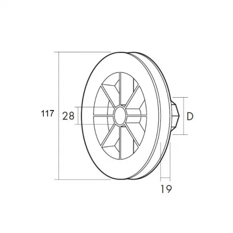 Compra Disco PVC 120 para Persiana con Espiga Eje 40 Cinta 18