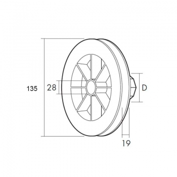 DISCO PERSIANA PVC Ø 140 CON RODAMIENTO CINTA 18mm EJE Ø 40