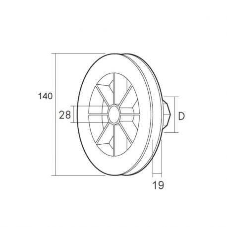 DISCO PERSIANA PVC Ø 140 CON RODAMIENTO CINTA 14mm EJE Ø 40