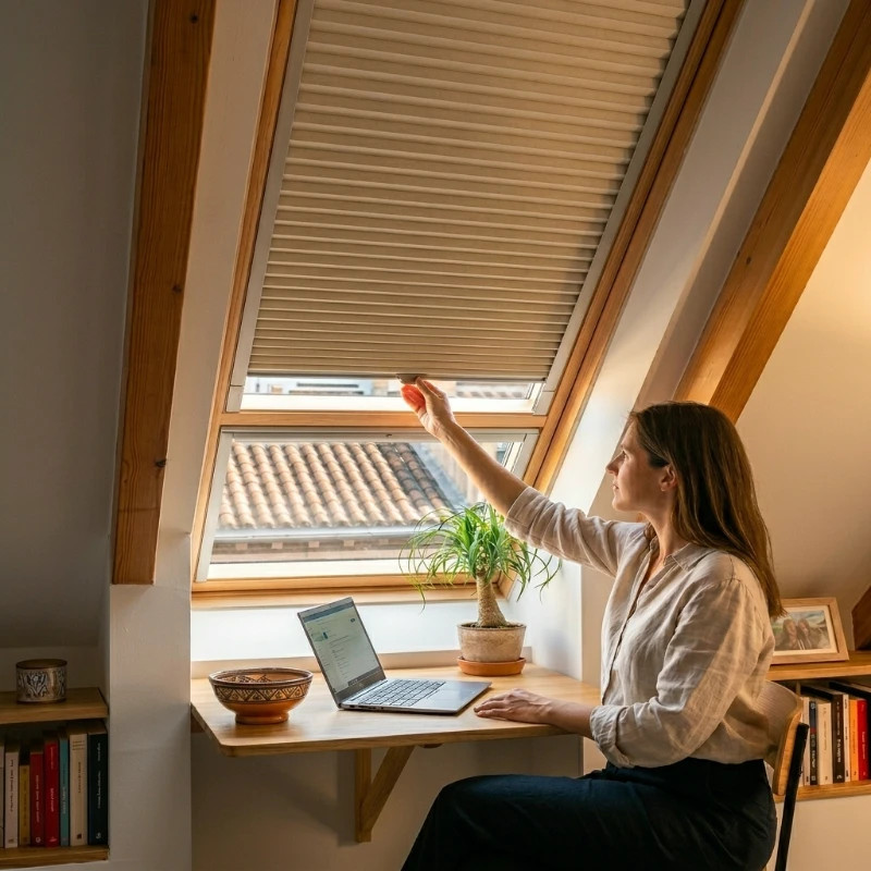 Cortinas Plisadas Sin taladrar Honeycomb 16mm