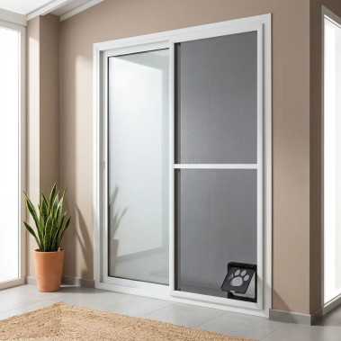 Mosquitera Corredera con Gatera Premium Malla Metálica