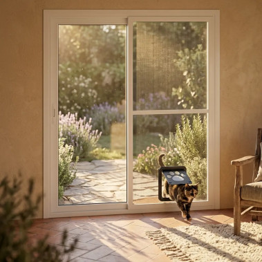 Mosquitera Corredera con Gatera Malla Antipolen TotQuality