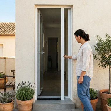 Mosquitera Enrollable Lateral Bora Mini Sistema Antiviento 1 Hoja