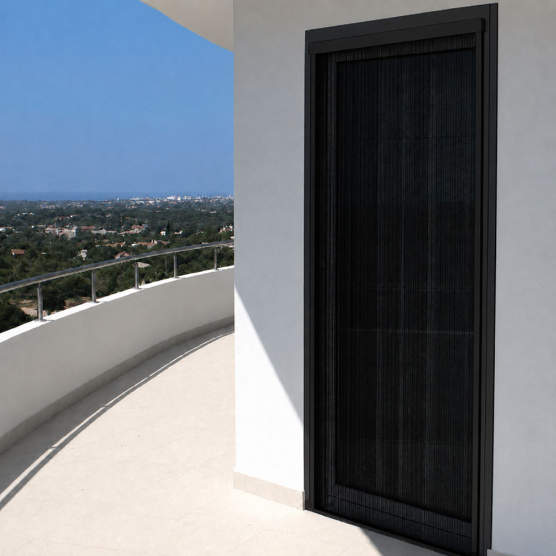 Mosquitera Plisada Negra para Puerta 1 Hoja 22mm TotQuality