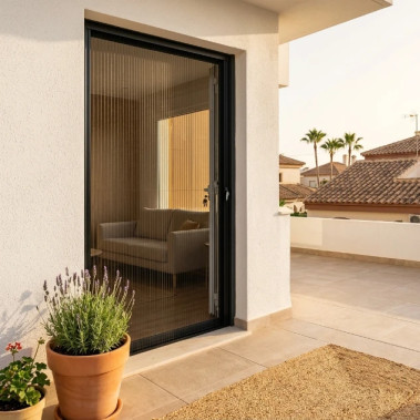 Mosquitera Plisada Negra para Puerta 1 Hoja 22mm TotQuality