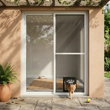 Mosquitera Corredera con Gatera Premium Malla PetScreen