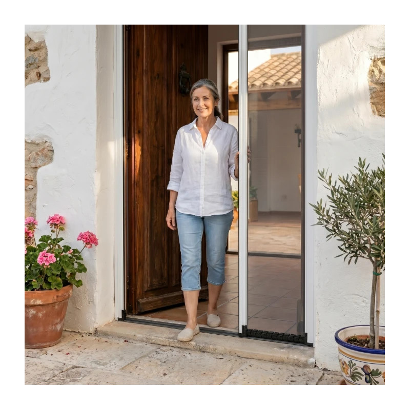 Mosquitera Enrollable Lateral Blanca para Puertas Flexa 1 Hoja TotQuality