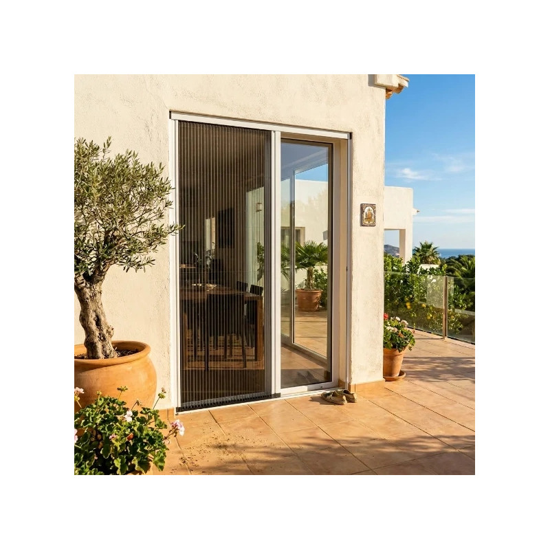 Mosquitera Plisada Blanca para Puerta Doble Cadena 1 Hoja 40mm TotQuality