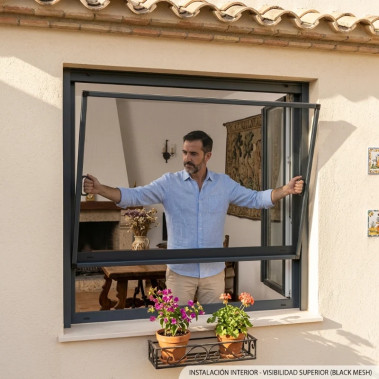 Mosquitera Fija Sin Taladrar para Ventanas Abatibles de Aluminio y PVC - Vision Plus - MOSQUIFACIL