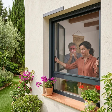 Mosquitera Fija Sin Taladrar para Ventanas Abatibles de Aluminio y PVC - Antipolen - MOSQUIFACIL