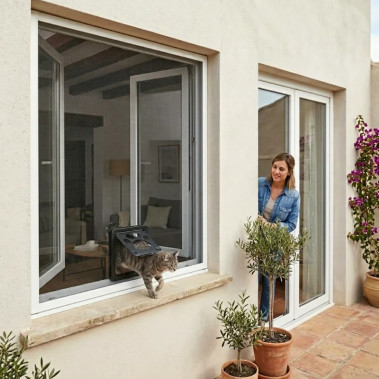 Mosquitera Fija Malla PetScreen con Gatera TotQuality