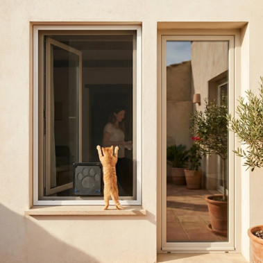 Mosquitera Fija Premium Malla PetScreen con Gatera TotQuality
