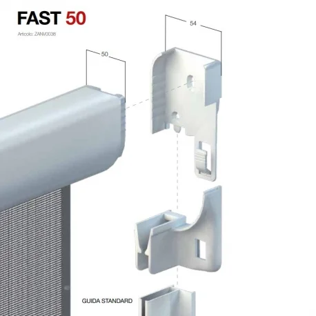 Mosquitera Enrollable Gris Antiviento FAST50 TotQuality