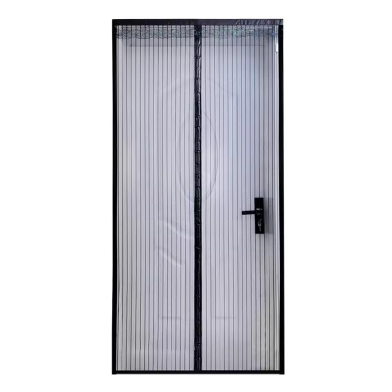 Mosquitera magnética negra para puerta de 100 x 220 cm con apertura central