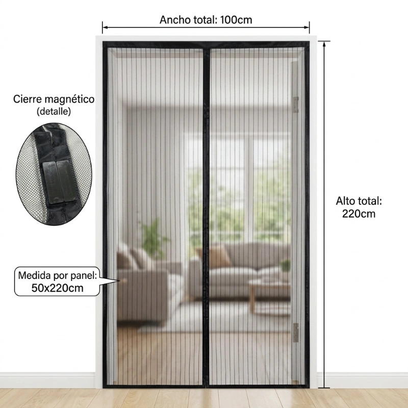 Mosquitera Imantada para Puertas 100 x 220 cm