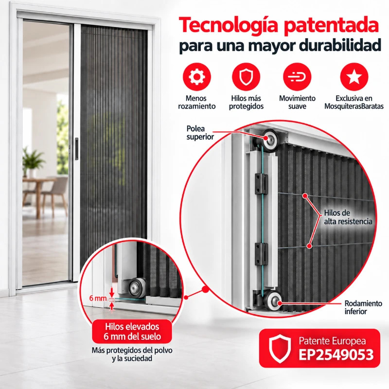Mosquitera Plisada para Puerta 2 Hojas PIETTA Premium 22mm