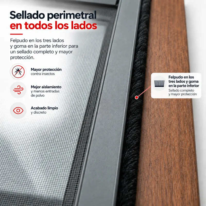 Mosquitera Fija sin Taladrar para Ventanas de PVC - Africa