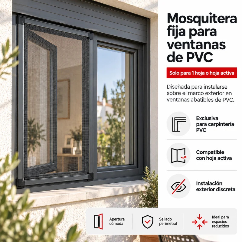 Mosquitera Fija sin Taladrar para Ventanas de PVC - Africa