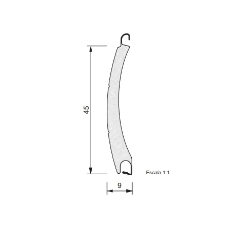 Lama de Aluminio C45 para Persiana Enrollable