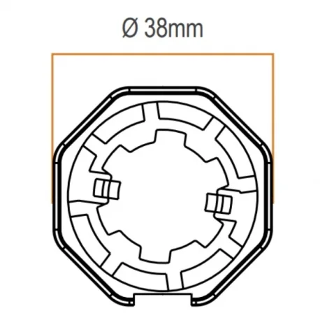 ADAPTADOR EJE OCTOGONAL 40mm