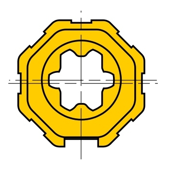Adaptador Eje Octogonal 40mm