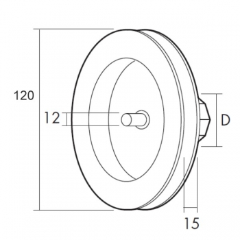 DISCO PVC Ø 120 CON ESPIGA CINTA 14mm EJE Ø 40