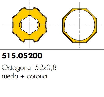 adaptador motor persiana eje 50 octogonal