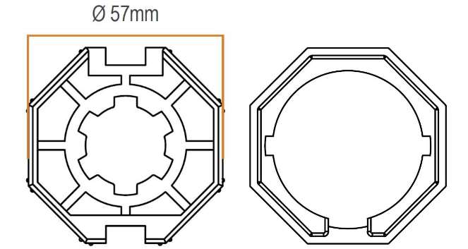 adaptador motor persiana eje 60 octogonal