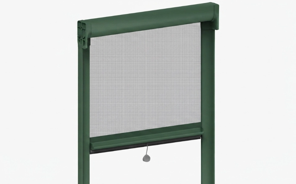 Mosquiteras enrollables antiviento Fast 50 en aluminio lacado en verde