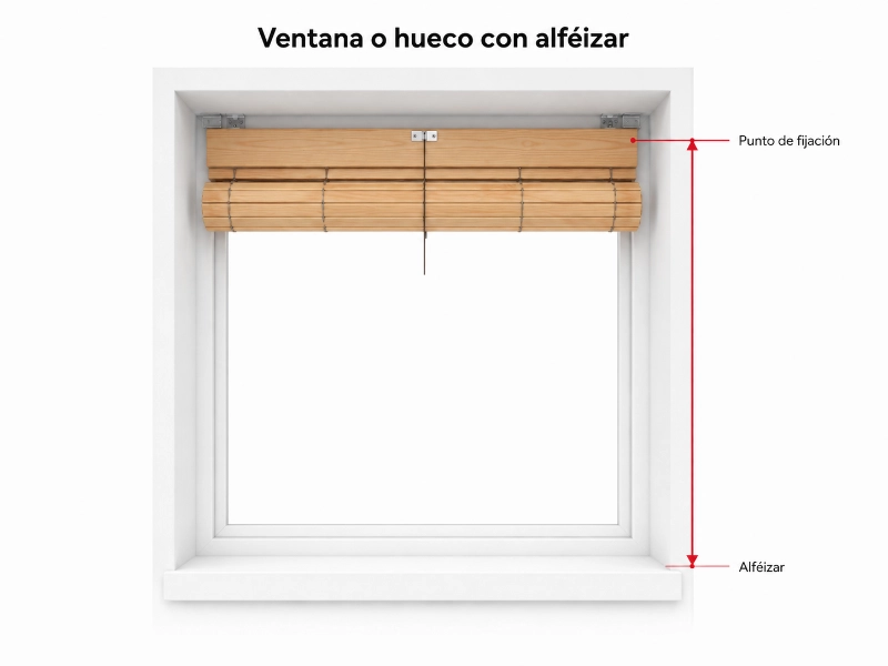 Medir alto de persiana alicantina en ventana con alféizar