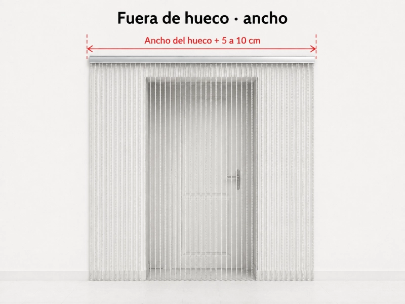 Medición del ancho fuera del hueco para cortina antimoscas
