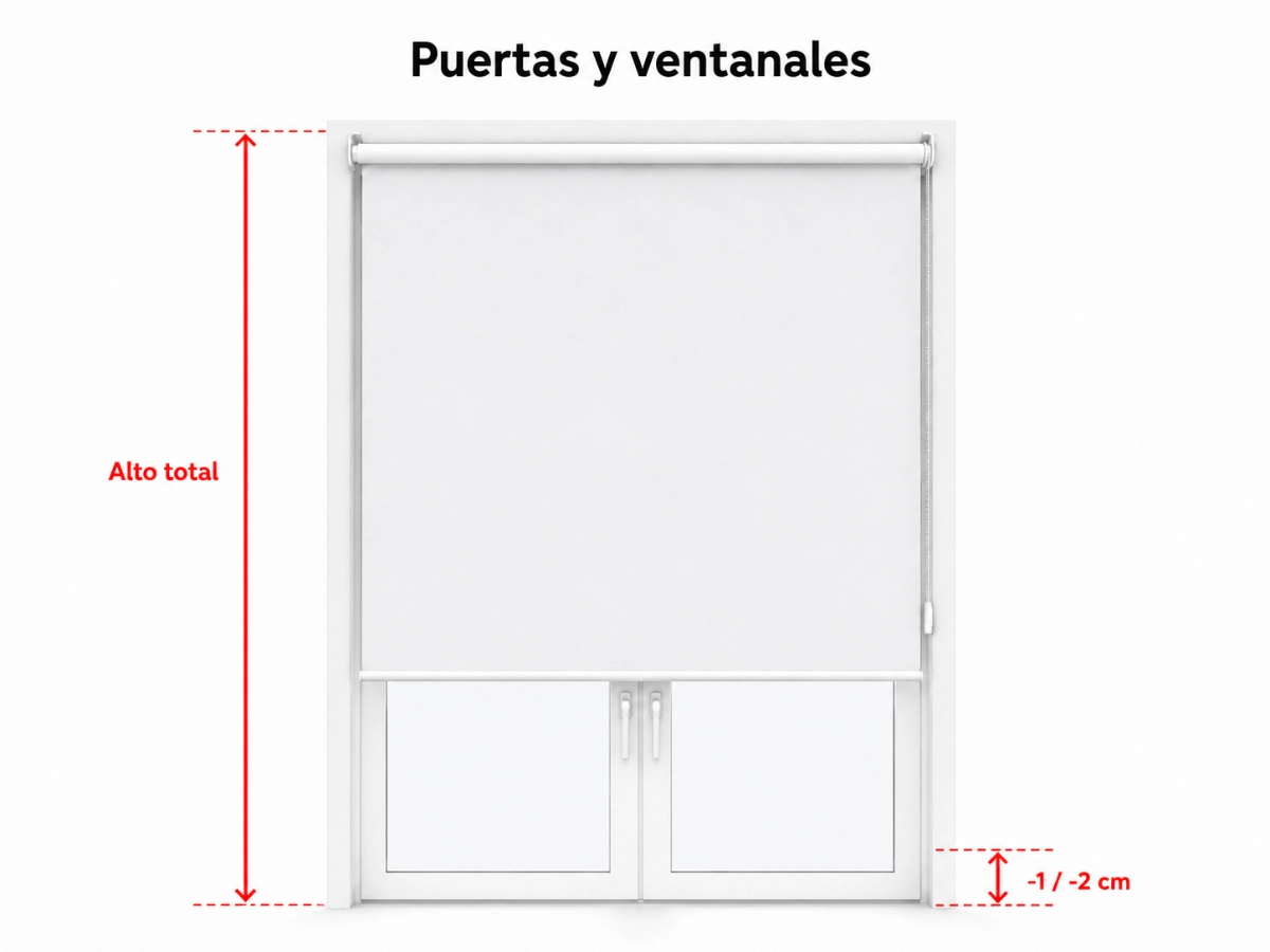 Medición de estor para puerta o ventanal