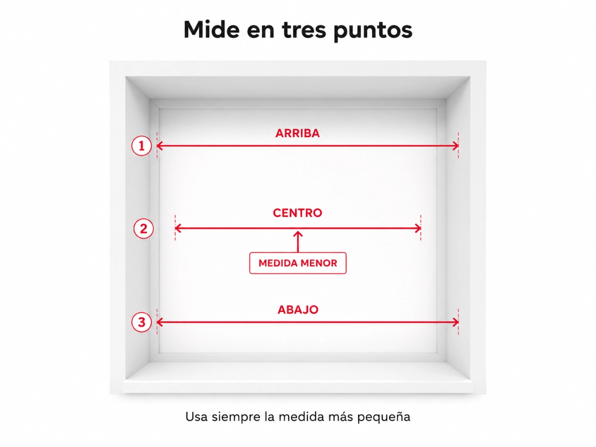 Medición del hueco en tres alturas