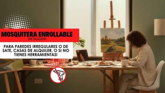 Mosquitera enrollable SIN TORNILLOS: se fija a presión en minutos