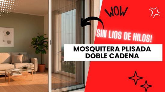 Vídeo de mosquitera plisada con doble cadena