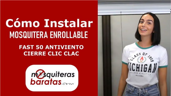 Instalación de mosquitera enrollable antiviento con cierre clic-clac