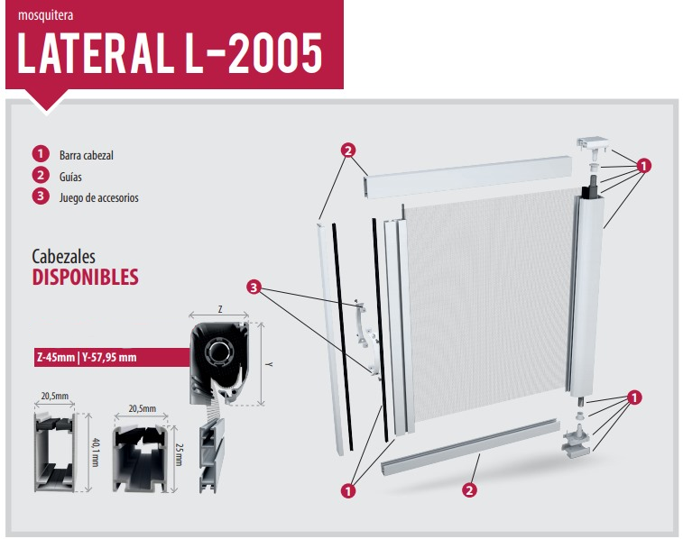 Partes Mosquitera Enrollable para Puertas 