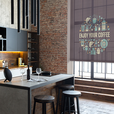 Estor Enrollable Estampado Cocina Screen 5% - Cajón Decorativo